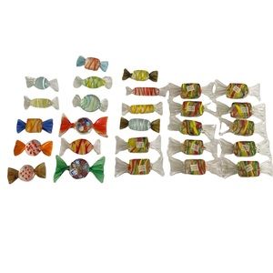 Vtg Glass Candy PiecesSweets Candy Ornaments Wedding Xmas Party Decor